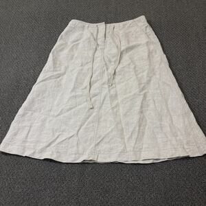 LL Bean Skirt Womens Size 6 PET 6P Linen Beige Casual